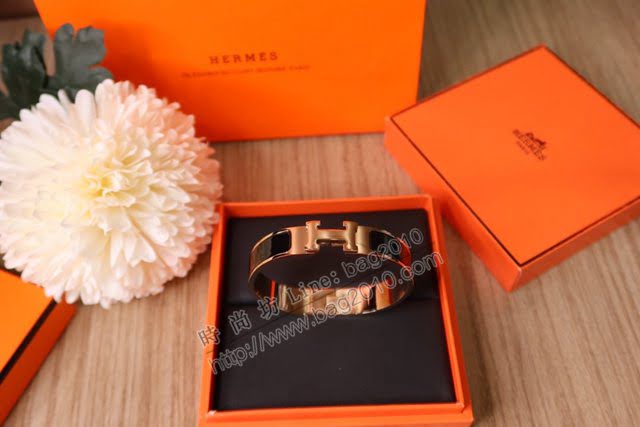 Hermes首飾品 愛馬仕CLIC琺瑯彩H手鐲 Hermes經典款男女手鐲  zgh1541
